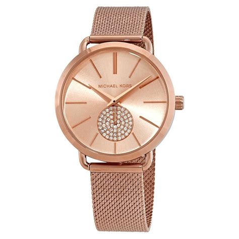 michael kors ladies portia watch mk3845|Portia Mesh Rose Gold.